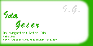 ida geier business card